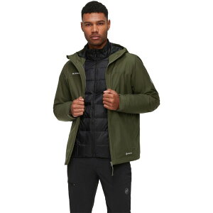 �}���[�g �����Y �A�E�^�[ �W���P�b�g�E�u���]�� �t�[�f�b�h�W���P�b�g Mammutreeline 3-in-1 HS Hooded Jacket - Men's Dark Marsh/Black �u���b�N