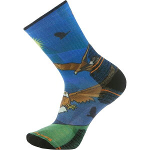 �X�}�[�g�E�[�� �����Y �A���_�[�E�F�A �C�� �v�����g Smartwool Hike Targeted Cushion Eagle Print Crew Sock - Men's Laguna Blue �u���[