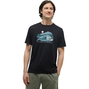�e���c���[ �����Y �g�b�v�X T�V���c Tentree Breaker T-Shirt - Men's Meteorite Black/Mineral Blue �u���b�N