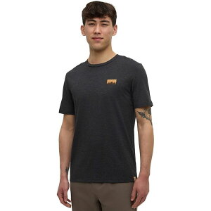 �e���c���[ �����Y �g�b�v�X T�V���c Tentree Juniper Cork Patch T-Shirt - Men's Meteorite Black Heather/Cork Patch �u���b�N