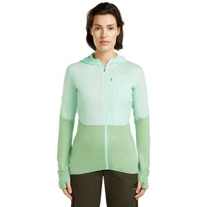 �A�C�X�u���[�J�[ ���f�B�[�X �A�E�^�[ �W���P�b�g�E�u���]�� �t���[�X �p�[�J�[ Icebreaker Merino Blend 200 RealFleece Descender Zip Hoodie - Women's Mint/Seaglass/Cb �~���g