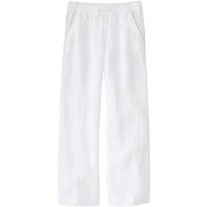 �G���G���r�[�� ���f�B�[�X �{�g���X �J�W���A���p���c ���l�� L.L.Bean Premium Linen Breezy Pull-On Pant - Women's White �z���C�g