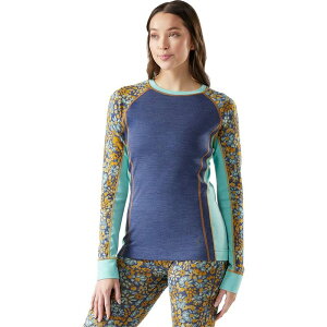 �X�}�[�g�E�[�� ���f�B�[�X �g�b�v�X T�V���c �J���[�u���b�N Smartwool Classic Thermal Merino Colorblock Baselayer Crew - Women's Nightfall Blue Heather �w�U�[