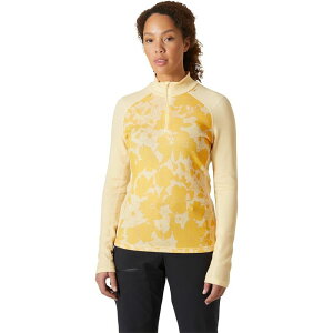 �w���[�n���Z�� ���f�B�[�X �g�b�v�X T�V���c �O���t�B�b�N Helly Hansen Lifa Merino Midweight Graphic 1/2-Zip Top - Women's Yellow Cream Floral AOP �N���[��