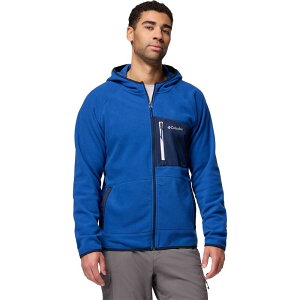 �R�����r�A �����Y �A�E�^�[ �W���P�b�g�E�u���]�� �I�[�o�[���C Columbia Fastrek Overlay Hooded Full-Zip Jacket - Men's Mountain Blue/Collegiate Navy �l�C�r�[