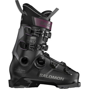 �T������ �����Y �V���[�Y �u�[�c�E���C���u�[�c Salomon S/Pro Supra BOA 100 Boot - 2026 Black/Dark Grey Met./Burgundy Met. �u���b�N