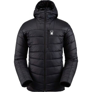 �X�p�C�_�[ �����Y �A�E�^�[ �W���P�b�g�E�u���]�� Spyder Glissade Hooded Insulated Jacket - Men's Black �u���b�N