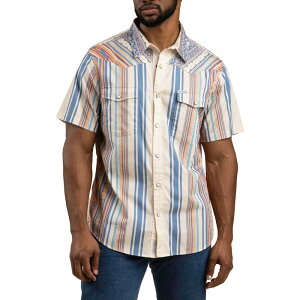 �Z���f���v���r�W�����Y �����Y �g�b�v�X �V���c ���� Sendero Provisions Co. Serapearl Snap Short-Sleeve Shirt - Men's Western Stripe/Indigo �C���f�B�S