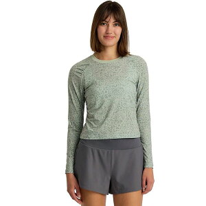 �t���[ �t���C ���f�B�[�X �g�b�v�X T�V���c ���� Free Fly Elevate Lightweight Fitted Long-Sleeve Shirt - Women's Drifter Print - Desert Sage �Z�[�W
