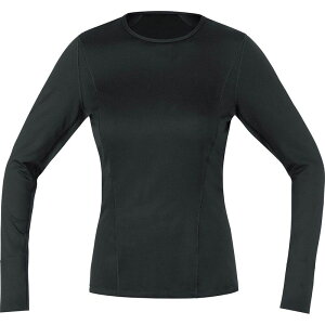 �S�A�E�F�A ���f�B�[�X �g�b�v�X �V���c GOREWEAR Base Layer Long Sleeve Shirt - Women's Black �u���b�N