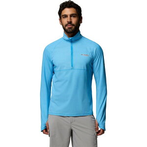 �R�����r�A �����Y �g�b�v�X �V���c ���� Columbia Summit Valley Long-Sleeve 1/2-Zip Top - Men's Compass Blue �u���[