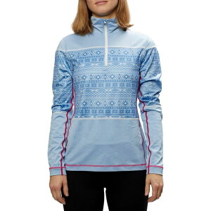 �X�E�B�b�N�X ���f�B�[�X �g�b�v�X T�V���c Swix Tista 1/2-Zip Top - Women's Cashmere Blue Print �u���[