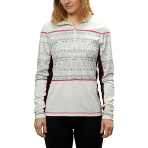 �X�E�B�b�N�X ���f�B�[�X �g�b�v�X T�V���c Swix Tista 1/2-Zip Top - Women's White Print �z���C�g