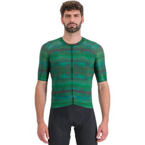 X|[ct Y gbvX TVc W[W[ Sportful Glitch Bomber Jersey - Men's Multicolor Green O[