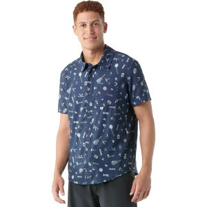 【送料無料】 スマートウール メンズ シャツ トップス Everyday Short-Sleeve Button-Down Shirt - Men's Deep Navy Gone Camping
