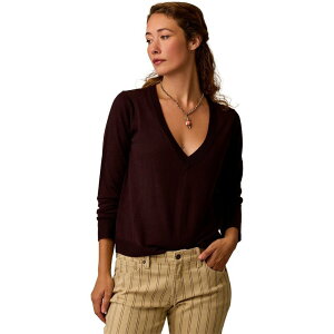 �J�[�u�f�U�C�� ���f�B�[�X �A�E�^�[ �j�b�g�E�Z�[�^�[ V�l�b�N Carve Designs Juliet V-Neck Sweater - Women's Dark Plum �v����