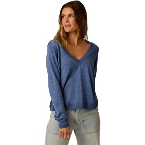 �J�[�u�f�U�C�� ���f�B�[�X �A�E�^�[ �j�b�g�E�Z�[�^�[ V�l�b�N Carve Designs Juliet V-Neck Sweater - Women's Denim Heather �w�U�[