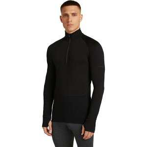 �A�C�X�u���[�J�[ �����Y �g�b�v�X T�V���c �j�b�g ���� Icebreaker Merino 200 ZoneKnit Long-Sleeve 1/2-Zip Top - Men's Black �u���b�N