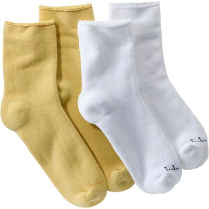 �G���G���r�[�� �����Y �A���_�[�E�F�A �C�� L.L.Bean Cozy Rangeley Micro Crew Sock - 2-Pack Lemon Zest/White �z���C�g