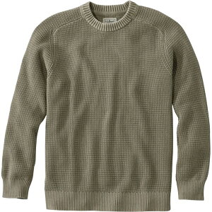 �G���G���r�[�� �����Y �A�E�^�[ �j�b�g�E�Z�[�^�[ �N���[�l�b�N �R�b�g�� L.L.Bean Sunwashed Textu red Cotton Crewneck Sweater - Men's Olive Gray �O���[