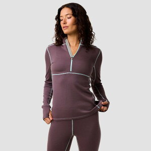 �o�b�N�J���g���[ ���f�B�[�X �g�b�v�X T�V���c Backcountry BGA Cedars RWS Merino Mid-Wt Baselayer 1/4-Zip Top - Women's Granite Plum �v����