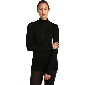 �A�C�X�u���[�J�[ ���f�B�[�X �g�b�v�X T�V���c �j�b�g ���� Icebreaker Merino 200 ZoneKnit Long-Sleeve 1/2-Zip Top - Women's Black �u���b�N