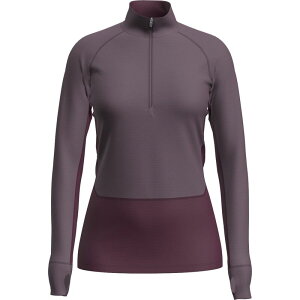 �A�C�X�u���[�J�[ ���f�B�[�X �g�b�v�X T�V���c �j�b�g ���� Icebreaker Merino 200 ZoneKnit Long-Sleeve 1/2-Zip Top - Women's Dark Berry/Grey Plum/CB �O���[