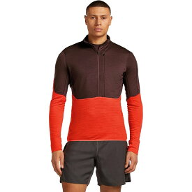 アイスブレーカー メンズ トップス Tシャツ フリース Icebreaker Merino Blend 200 RealFleece Descender LS 1/2-Zip Top - Men's Java/Fervid/Cb