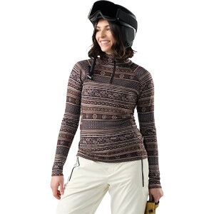 �X�}�[�g�E�[�� ���f�B�[�X �g�b�v�X T�V���c Smartwool Classic Thermal Merino Base Layer 1/4-Zip Top - Women's Mocha Fair Isle Fun ���J