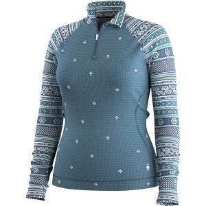 �X�}�[�g�E�[�� ���f�B�[�X �g�b�v�X T�V���c Smartwool Classic Thermal Merino Base Layer 1/4-Zip Top - Women's Nightfall Fair Isle Fun