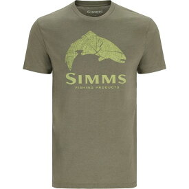 【送料無料】 シムズ メンズ Tシャツ トップス Wood Trout Fill T-Shirt - Men's Military Heather/Neon