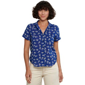 【送料無料】 ドード アンドコー レディース Tシャツ トップス Camp Cove Short-Sleeve Shirt - Women's Sea Blue Daisy Print