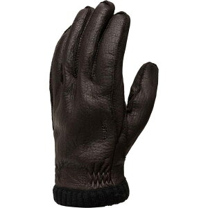 �w�X�g�� �����Y �A�N�Z�T���[ ��� ���u Hestra Deerskin Primaloft Ribbed Glove - Men's Dark Brown �u���E��