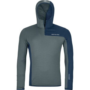 Ig{bNX Y AE^[ WPbgEu] y t[h t[X Ortovox Fleece Light Grid ZN Hooded Jacket - Men's Dark Arctic Grey