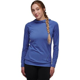 【送料無料】 ブラックダイヤモンド レディース Tシャツ トップス Alpenglow Hooded Long-Sleeve Shirt - Women's Clean Blue