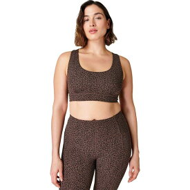 【送料無料】 スウェッティベティ レディース ブラジャー アンダーウェア Super Soft Reversible Yoga Bra - Women's Brown Leopard Markings Print/Walnut Brown