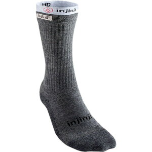 �C���W���W �����Y �A���_�[�E�F�A �C�� �v���X�T�C�Y �E�[�� Injinji Liner CoolMax plus Hiker NuWool Crew Sock - Men's Charcoal �`���R�[��
