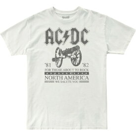 【送料無料】 オリジナル レトロ ブランド メンズ Tシャツ トップス Acdc About To Rock North America T-Shirt Vintage White