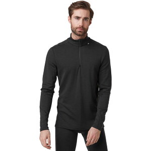 �w���[�n���Z�� �����Y �g�b�v�X T�V���c Helly Hansen Lifa Merino Midweight 1/2 Zip Top - Men's Black �u���b�N