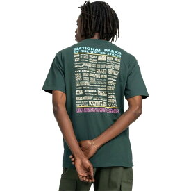 【送料無料】 パークスプロジェクト メンズ Tシャツ トップス National Parks Lineup Pocket T-Shirt Forest Green