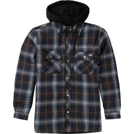 【送料無料】 ディッキーズ メンズ シャツ トップス Fleece Hooded Flannel Shirt - Men's Ink Navy/Chocolate Brown/Clear Blue Ombre