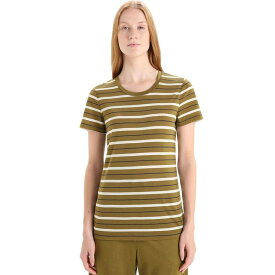 【送料無料】 アイスブレーカー レディース Tシャツ トップス Wave Stripe Short-Sleeve T-Shirt - Women's Algae/Chalk