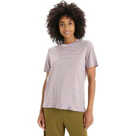 【送料無料】 アイスブレーカー レディース Tシャツ トップス Merino Linen Short-Sleeve Stripe T-Shirt - Women's Purple Gaze/Algae