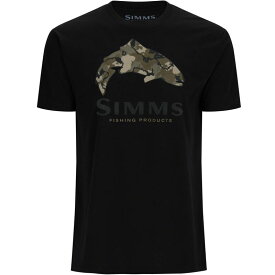【送料無料】 シムズ メンズ Tシャツ トップス Trout Regiment Camo Fill T-Shirt - Men's Black
