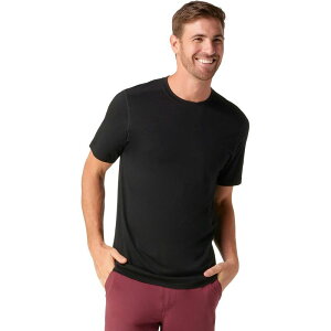 �X�}�[�g�E�[�� �����Y �g�b�v�X �V���c T�V���c ���� Smartwool Merino Short-Sleeve T-Shirt - Men's Black �u���b�N