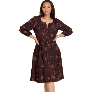 �h�[�h �A���h�R�[ ���f�B�[�X �g�b�v�X �����s�[�X �e�B�A�[�h ���� Toad&Co Manzana Tiered Long-Sleeve Dress - Women's Carob Floral Print