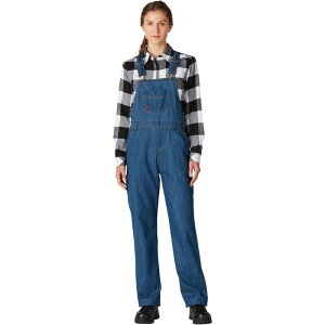 fBbL[Y fB[X {gX XJ[g I[o[I[ Dickies Bib Relaxed Straight Overall - Women's Medium Stonewash W/Bleach