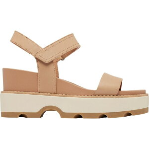 \ fB[X V[Y T_ SOREL Joanie IV Y Strap Wedge - Women's Honest Beige/Bleached Ceramic x[W