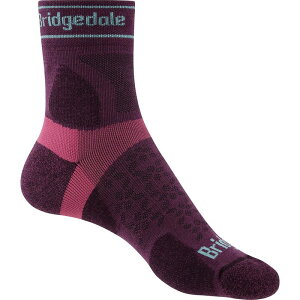 �u���b�W�f�[�� ���f�B�[�X �A���_�[�E�F�A �C�� Bridgedale Trail Run UL T2 Merino Performance 3/4 Crew Sock - Women's Charcoal/Purple �`���R�[��