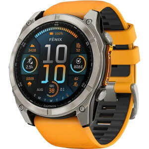 K[~ Y ANZT[ rv Garmin fenix 8 AMOLED Sapphire Sport Watch Titanium (Spark Orange/Graphite Silicone Band) Ot@Cg
